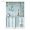 motywy marynistyczne, lato, wakacje, latarnia morska, kotwica, muszla, rozgwiazda, list, pocztówka, paski, R942, maritime theme, summer, holiday, anchor, lighthouse, shell, starfish, letter, postcard, stripes, maritimes Thema, Sommer, Urlaub, Anker, Leuch